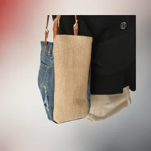 Profil du cabas Capella : toile de jute et anses réglables.