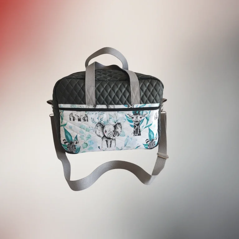 Sac à langer Bethléem dos, grande poche zippée, création Fil Dé Toile