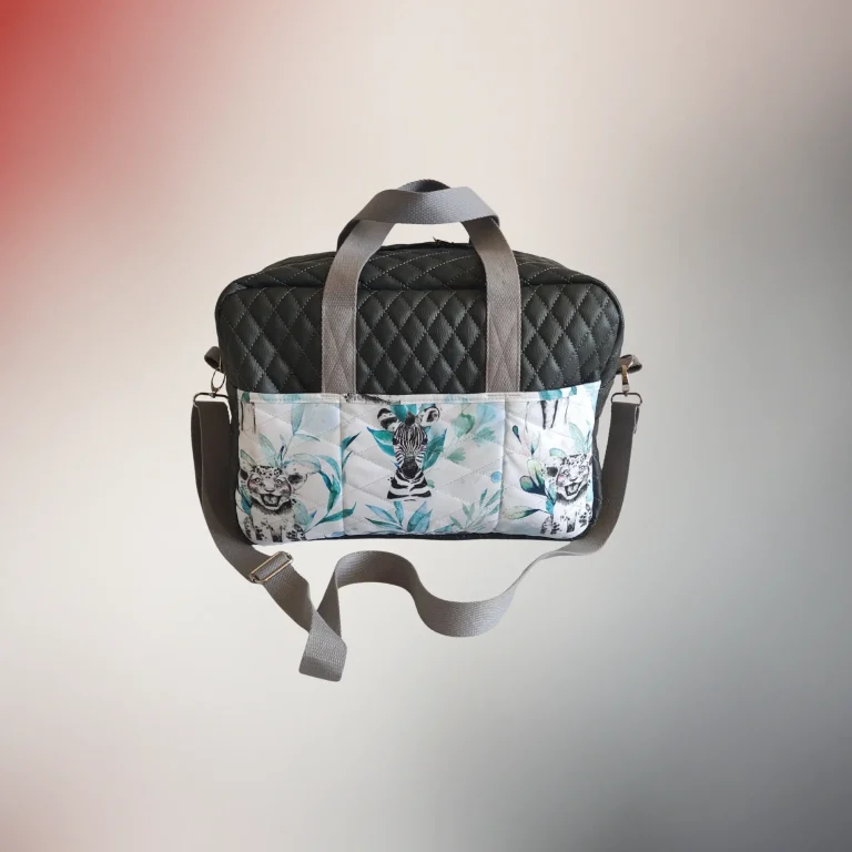 Sac à langer Bethléem face avant, poche compartimentée, Fil Dé Toile Hérault